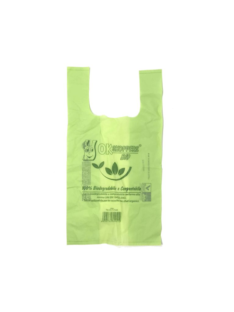 shopper biodegradabile compostabile generico verde offerta della settimana euro 3,00 KG piu iva trasporto
